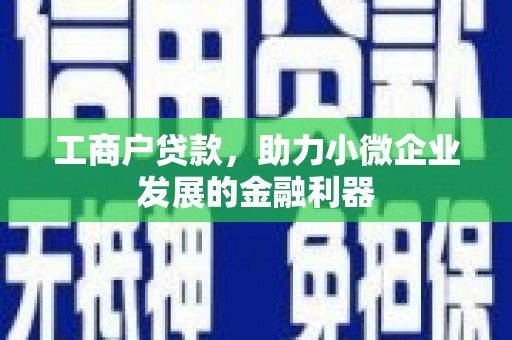 澄城工商户贷款，助力小微企业发展的金融利器