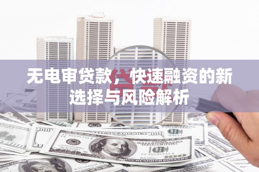 澄城无电审贷款，快速融资的新选择与风险解析