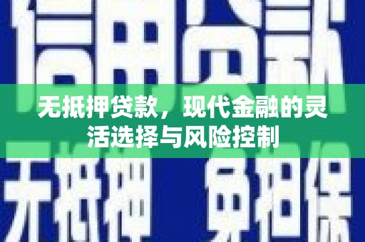 澄城无抵押贷款，现代金融的灵活选择与风险控制