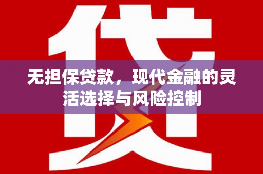 澄城无担保贷款，现代金融的灵活选择与风险控制