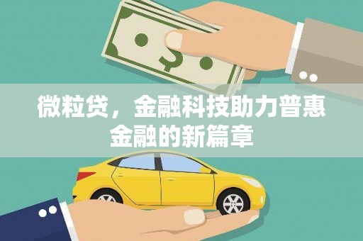 澄城微粒贷，金融科技助力普惠金融的新篇章