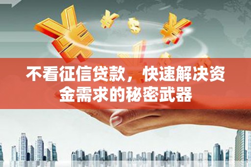 澄城不看征信贷款，快速解决资金需求的秘密武器